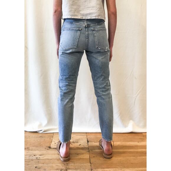 AGOLDE Riley High Rise Straight Leg Crop Distressed Jeans Size 25 - Picture 4 of 11